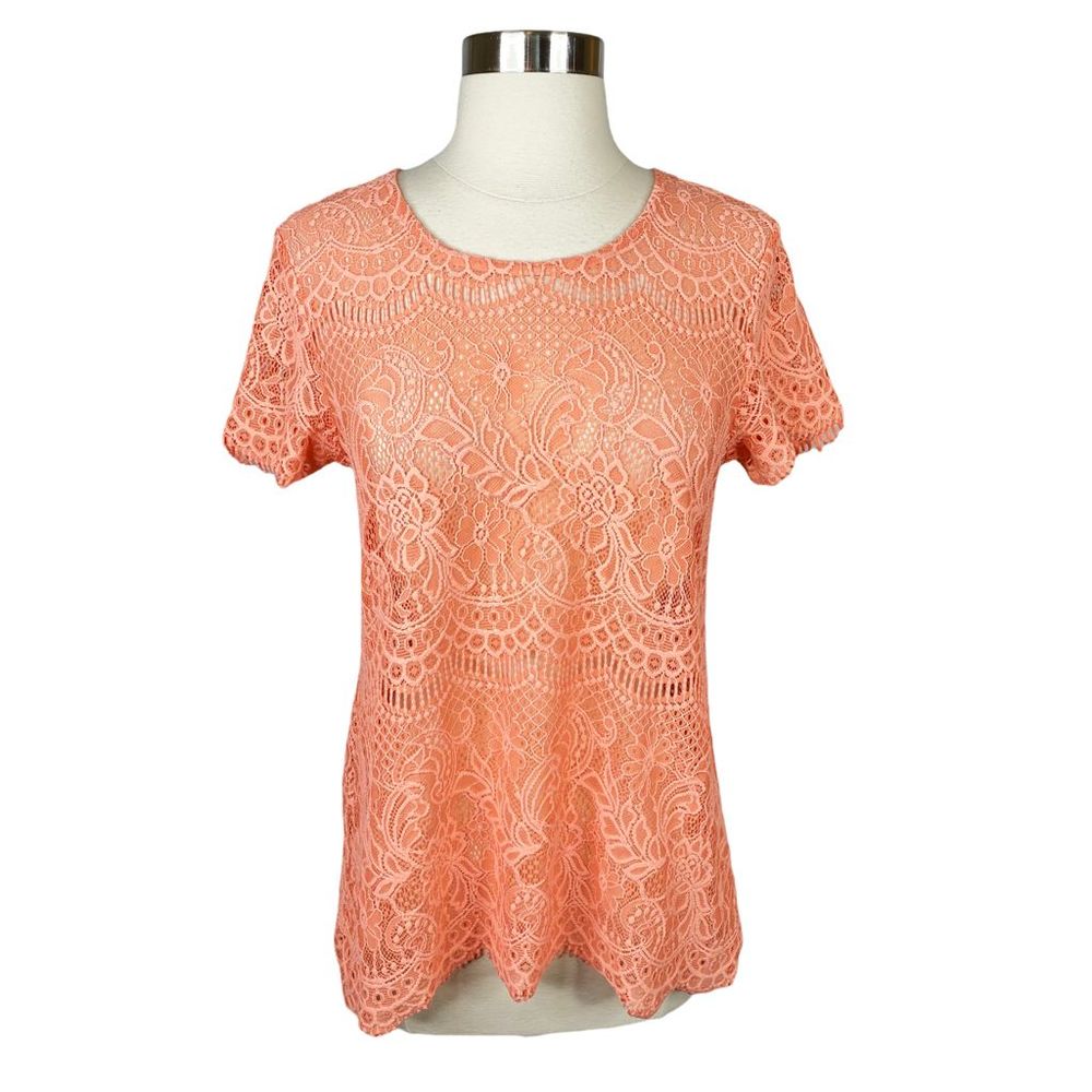 Maurices Coral Crochet Lace Blouse - Size Medium